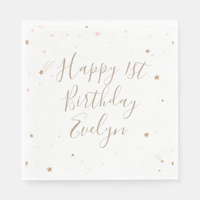 Twinkle Star 1:a födelsedag Pappersservett (Framsidan)