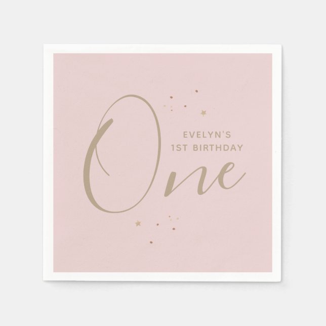 Twinkle Star 1:a födelsedag Pappersservett (Framsidan)