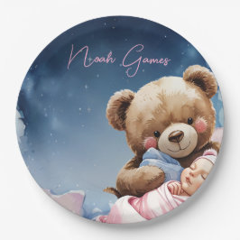 Twinkle Star Baby Boy Paper Plate