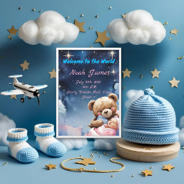 "Twinkle Star Babypojke Inbjudan