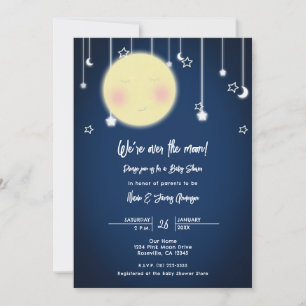 Twinkle Star Moon Celestial Baby Shower Inbjudan