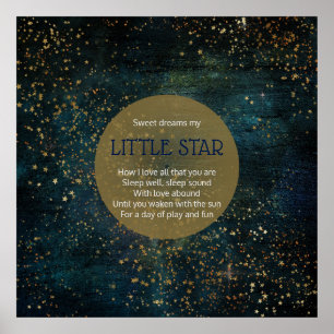 Twinkle Star Night Himlar Dikt Poster Nursery Deco