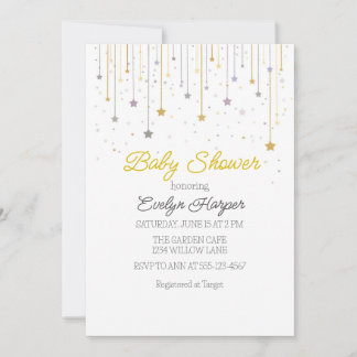Twinkle stars Baby Shower Invitation Inbjudningar