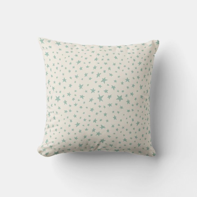 Twinkle Stars dusty teal and cream Kudde (Framsida)