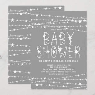 Twinkle Stars Gender Neutral Baby Shower Inbjudningar