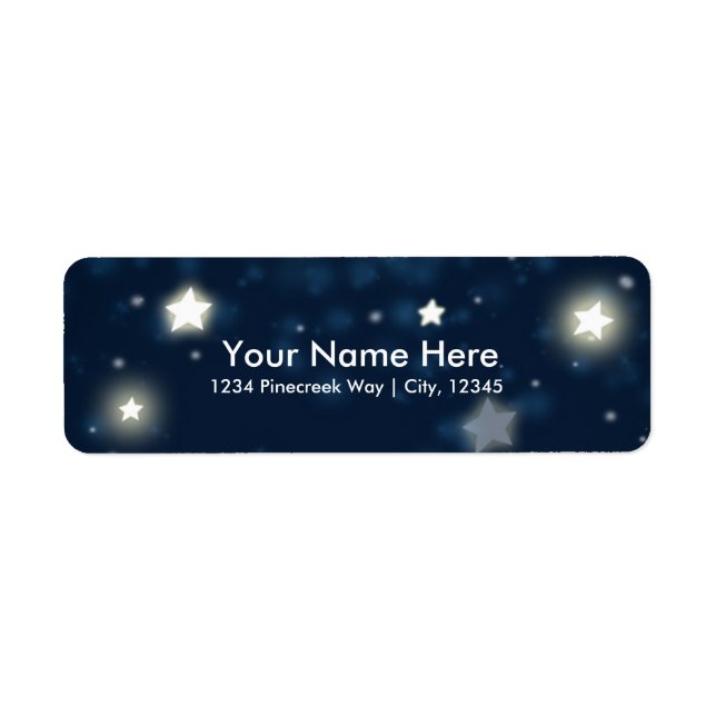 Twinkle Stars & Moon Celestial Sky Adressetiketter Returadress Etikett (Framsidan)
