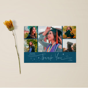 Twinkle Stars Teal Grattis Multi Foto Tack Meddelande