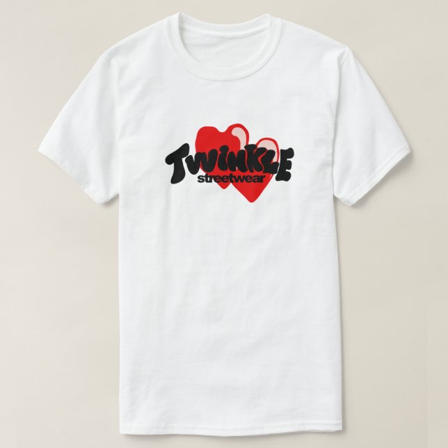 Twinkle Streetwear Logotyp Hjärter T Shirt (Design framsida)