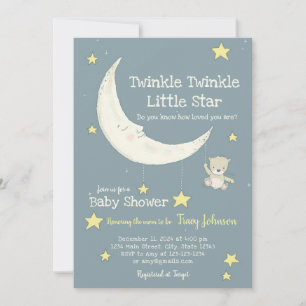 Twinkle Twinkle anpassningsbar Baby Shower inbjuda Inbjudningar
