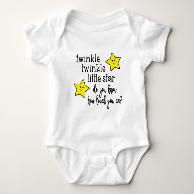 Twinkle Twinkle  Baby Body T Shirt (Framsida)