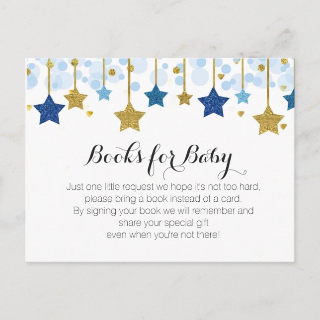 Twinkle Twinkle Baby Shower - lägg till ett bok-in Inbjudan Vykort (Framsida)