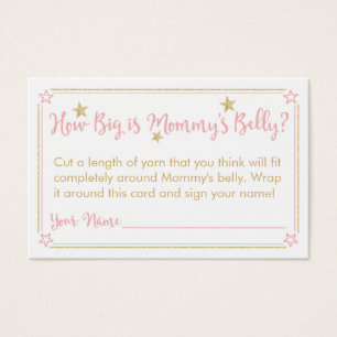 Twinkle Twinkle Baby Shower Mamma Belly Card Visitkort