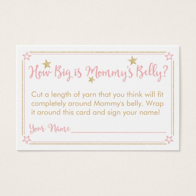 Twinkle Twinkle Baby Shower Mamma Belly Card Visitkort (Framsida)