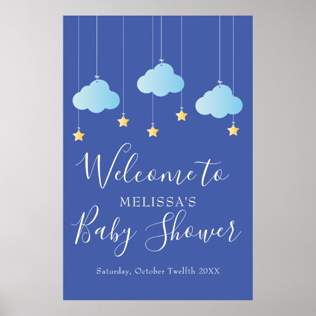 Twinkle Twinkle Baby Shower / Sprinkle Välkomstsky Poster (Framsidan)