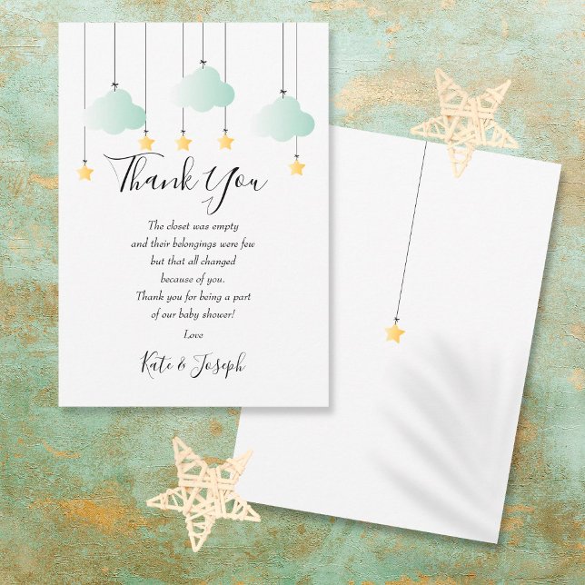 Twinkle Twinkle Baby Shower Tack För Versen Kort (Skapare uppladdad)