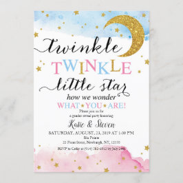Twinkle Twinkle (blå och rosa) Könsbestämning Inbjudningar