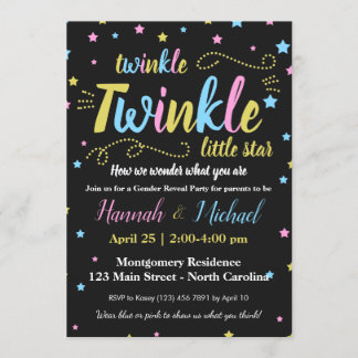 Twinkle Twinkle Gender Little Star Reveal OSA Inbjudningar