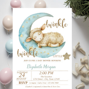 Twinkle Twinkle Lilla Får Baby Shower Inbjudningar