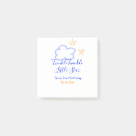 Twinkle twinkle lilla stjärna födelsedag lila oran post-it block