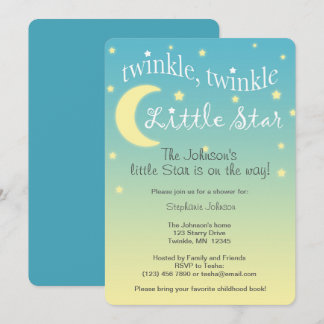 Twinkle Twinkle lilla stjärna könsneutral inbjudan