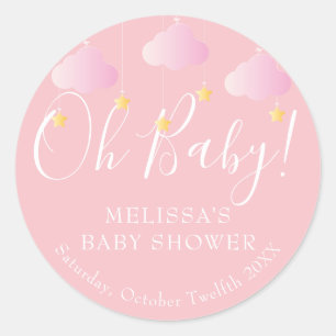Twinkle twinkle lilla stjärna Oh Baby baby shower Runt Klistermärke