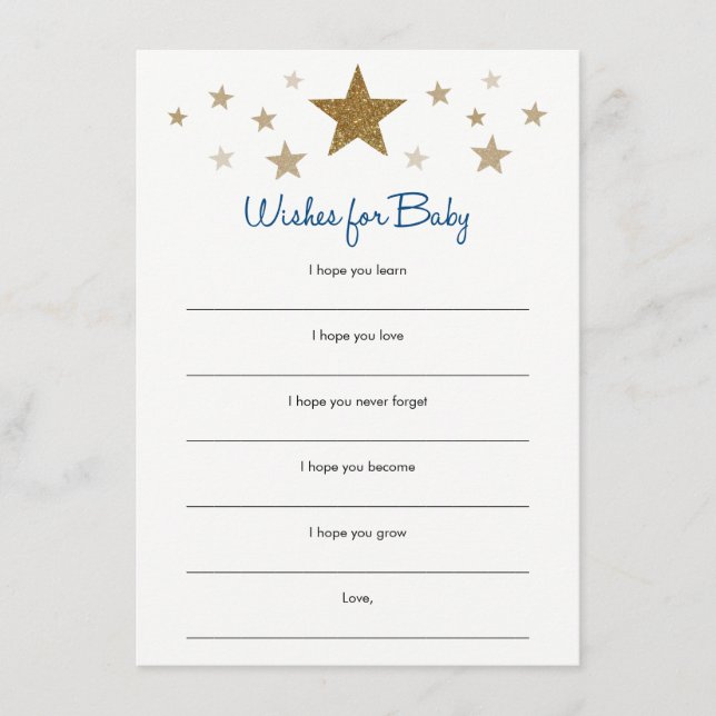 Twinkle Twinkle Little Önskemål för Baby-kort Rådkort (Framsida)