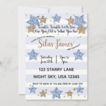 Twinkle Twinkle Little Star 1:a födelsedagen Blue