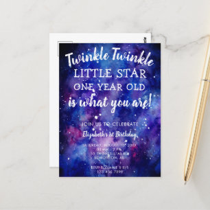 Twinkle Twinkle Little Star 1:a födelsedagsgalaxen Vykort