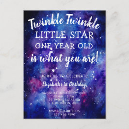 Twinkle Twinkle Little Star 1:a födelsedagsgalaxen Vykort