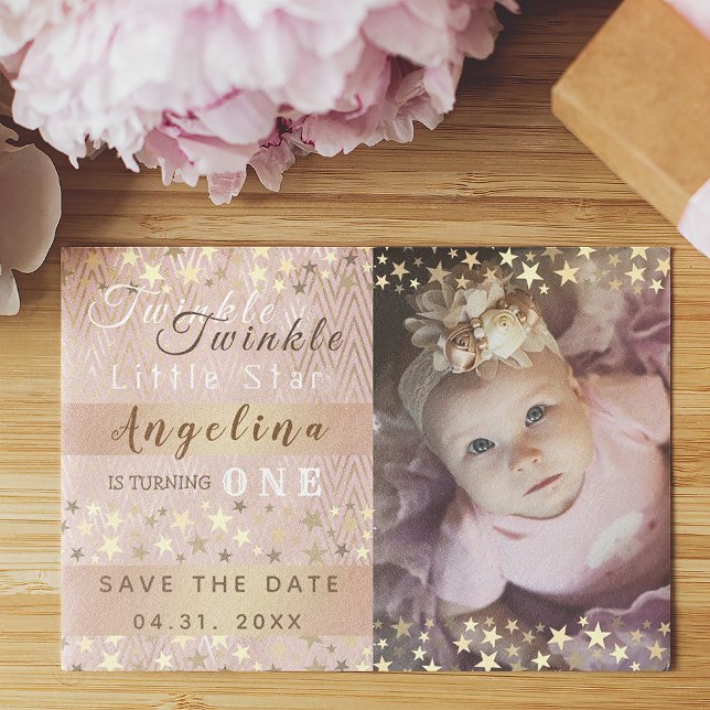 Twinkle Twinkle Little Star 1-årsdag Spara Datumet (Skapare uppladdad)