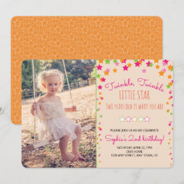 Twinkle Twinkle Little Star 2:a födelsedagen Inbjudningar