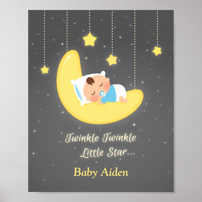 Twinkle Twinkle Little Star Baby Nursery Decor Poster (Framsidan)