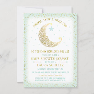 Twinkle Twinkle Little Star Baby Shower Brunch 2 Inbjudningar