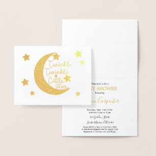 Twinkle Twinkle Little Star Baby Shower Folierat Kort