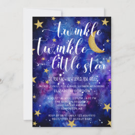 Twinkle Twinkle Little Star Baby Shower Galaxy in Inbjudningar