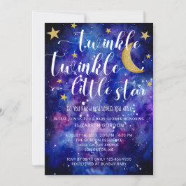 Twinkle Twinkle Little Star Baby Shower Galaxy Inbjudningar