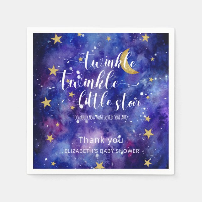Twinkle Twinkle Little Star Baby Shower Galaxy Pappersservett (Framsidan)