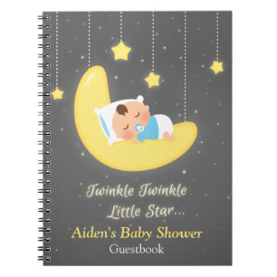 Twinkle Twinkle Little Star Baby Shower Gästbok Anteckningsbok Med Spiral
