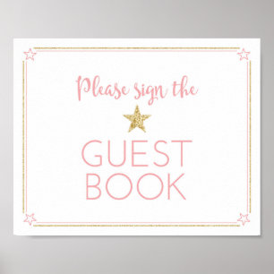 Twinkle Twinkle Little Star Baby Shower Gästbok Poster