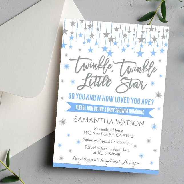 Twinkle Twinkle Little Star Baby Shower Inbjudan (Skapare uppladdad)