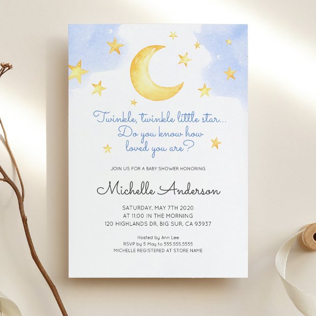 Twinkle Twinkle Little Star Baby Shower Inbjudan (Skapare uppladdad)