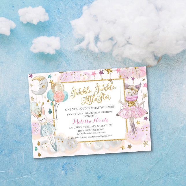 Twinkle Twinkle Little Star Baby Shower Inbjudan (Skapare uppladdad)