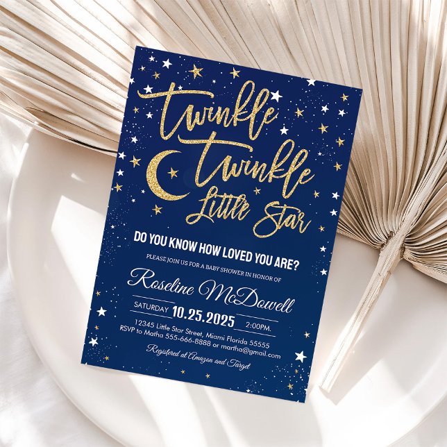 Twinkle Twinkle Little Star Baby Shower Inbjudan (Skapare uppladdad)
