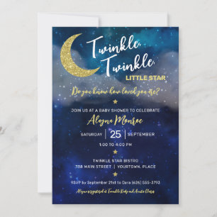 Twinkle Twinkle Little Star Baby Shower Inbjudningar