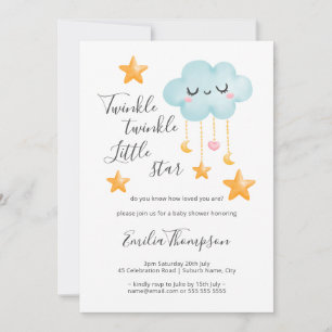 Twinkle Twinkle Little Star Baby Shower Inbjudningar
