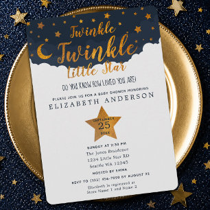 Twinkle Twinkle Little Star Baby Shower Inbjudningar