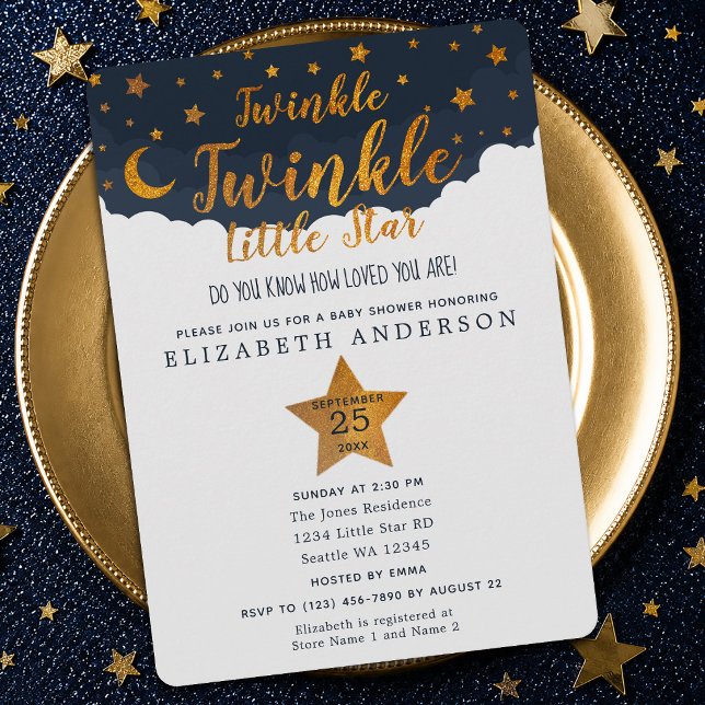 Twinkle Twinkle Little Star Baby Shower Inbjudningar (Skapare uppladdad)