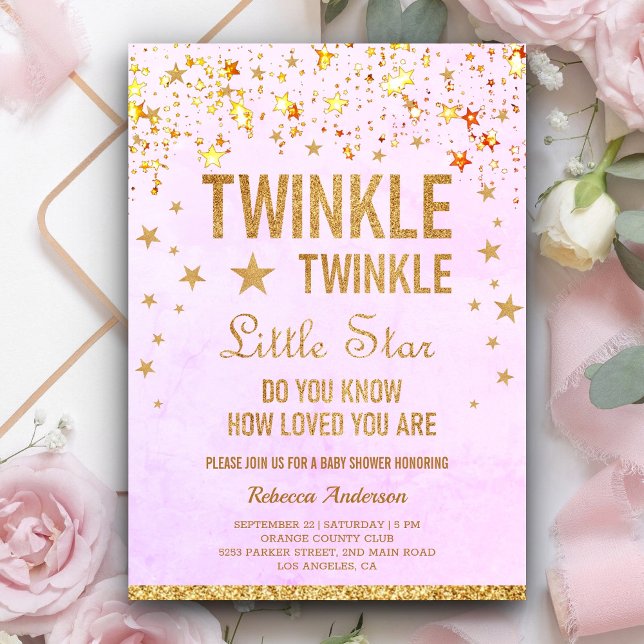 Twinkle Twinkle Little Star Baby Shower Inbjudningar (Skapare uppladdad)