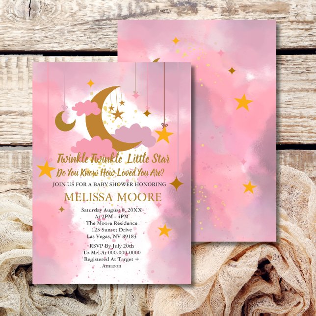 Twinkle Twinkle Little Star Baby Shower Inbjudningar (Skapare uppladdad)