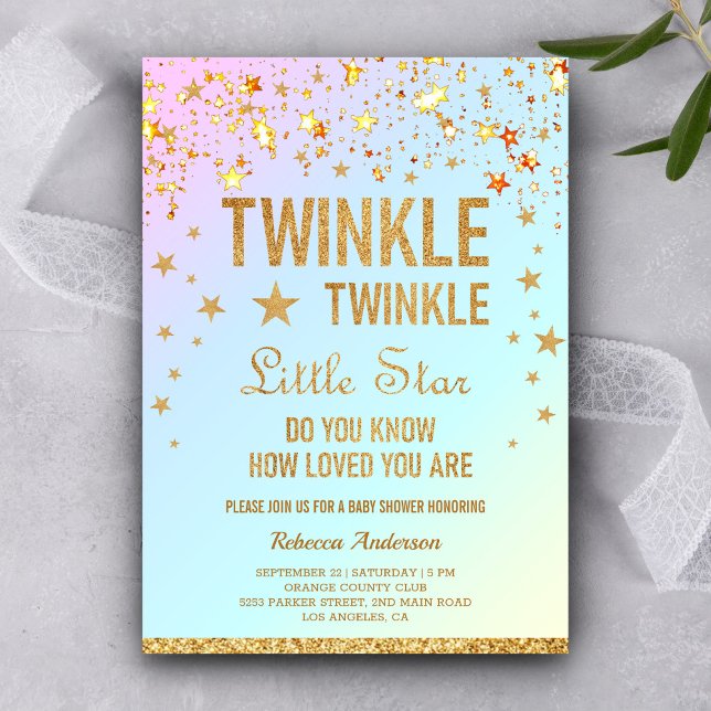 Twinkle Twinkle Little Star Baby Shower Inbjudningar (Skapare uppladdad)